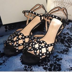 [Charlotte Olympia] Black Studded Sandals